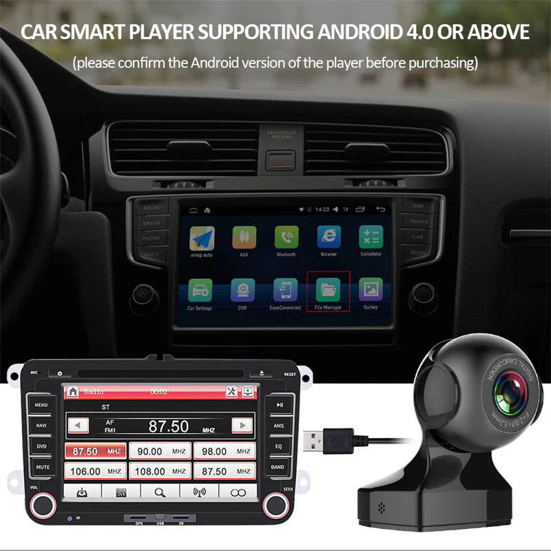 Cámara para Coche 170° WiFi Dash Cam Recorder HD 1080P DVR Vehicular con Sensor G