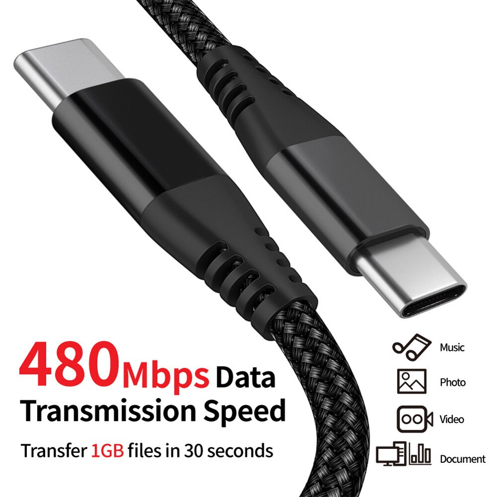 Cable trenzado USB C Tipo-C de carga rápida sincronización de datos cargador cable de 3/6/10FT Lote