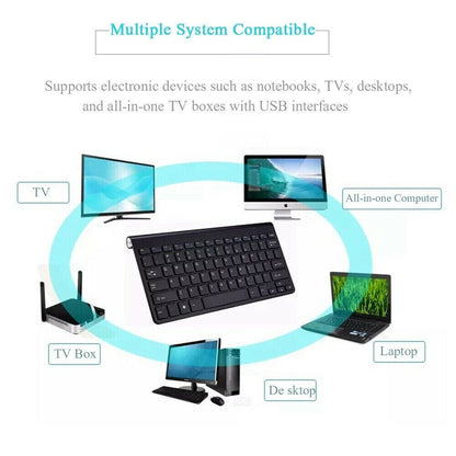 Conjunto de Teclado y Ratón Inalámbricos Mini a Prueba de Agua 2.4G para Mac Apple PC Computadora