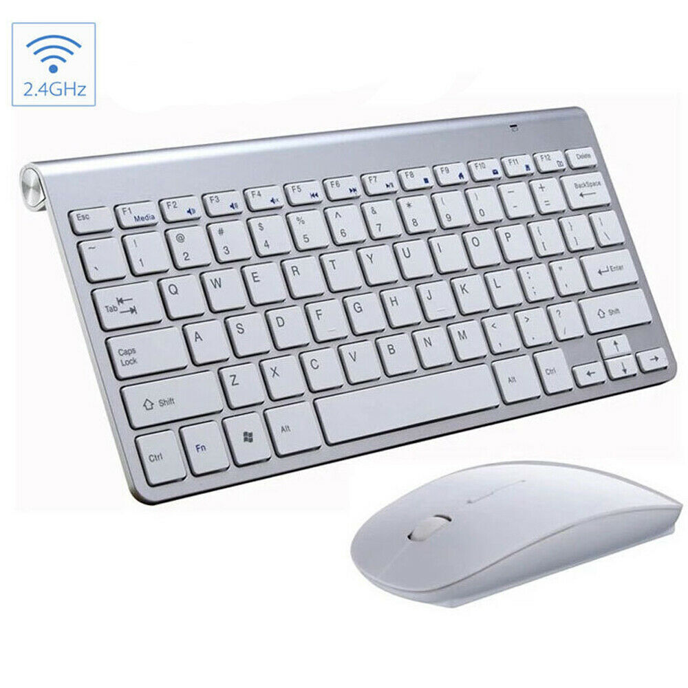 Conjunto de Teclado y Ratón Inalámbricos Mini a Prueba de Agua 2.4G para Mac Apple PC Computadora