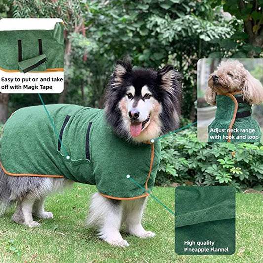 Bata para Baño de Mascotas de Secado Rápido