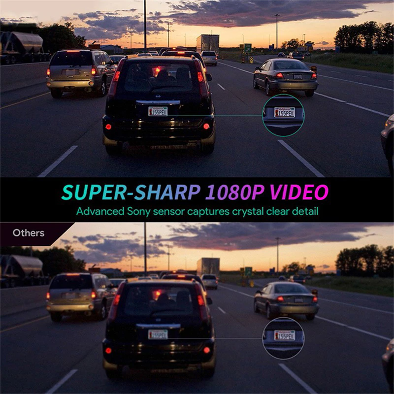 Cámara para Coche 170° WiFi Dash Cam Recorder HD 1080P DVR Vehicular con Sensor G