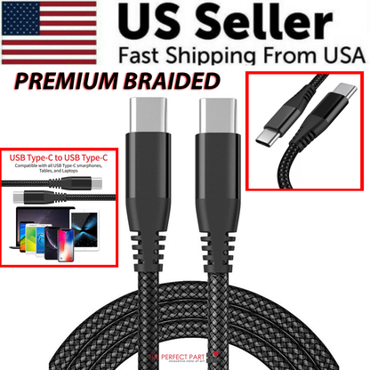 Cable trenzado USB C Tipo-C de carga rápida sincronización de datos cargador cable de 3/6/10FT Lote
