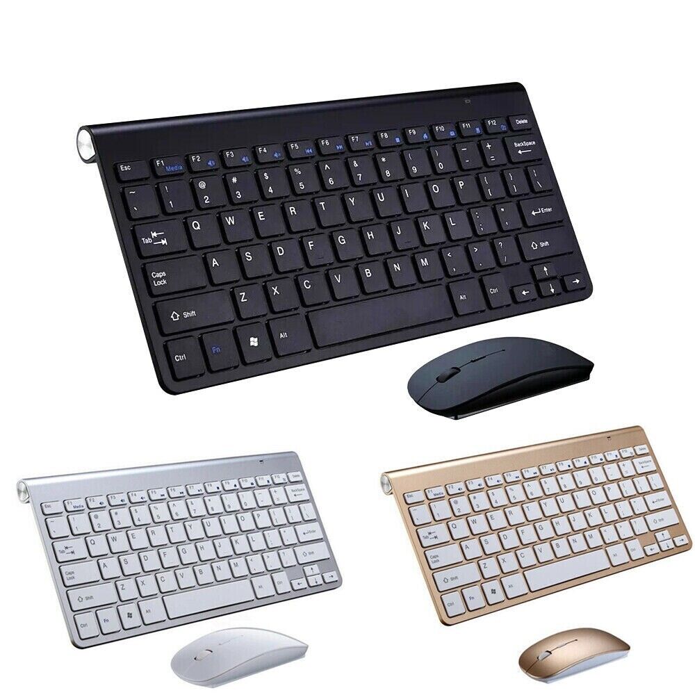 Conjunto de Teclado y Ratón Inalámbricos Mini a Prueba de Agua 2.4G para Mac Apple PC Computadora