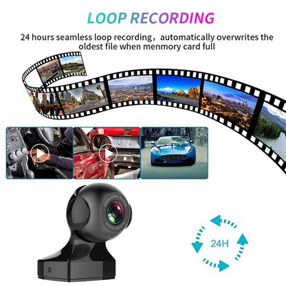 Cámara para Coche 170° WiFi Dash Cam Recorder HD 1080P DVR Vehicular con Sensor G