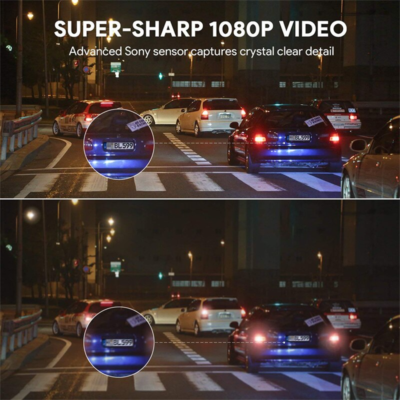 Cámara para Coche 170° WiFi Dash Cam Recorder HD 1080P DVR Vehicular con Sensor G